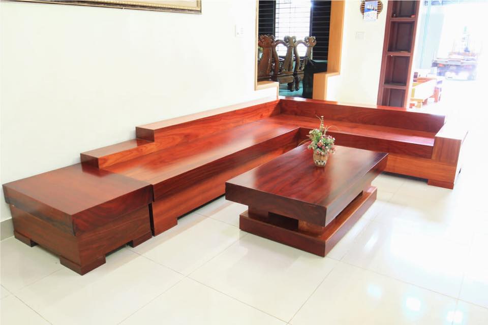 Sofa nguyên khối gỗ Cẩm sang trọng