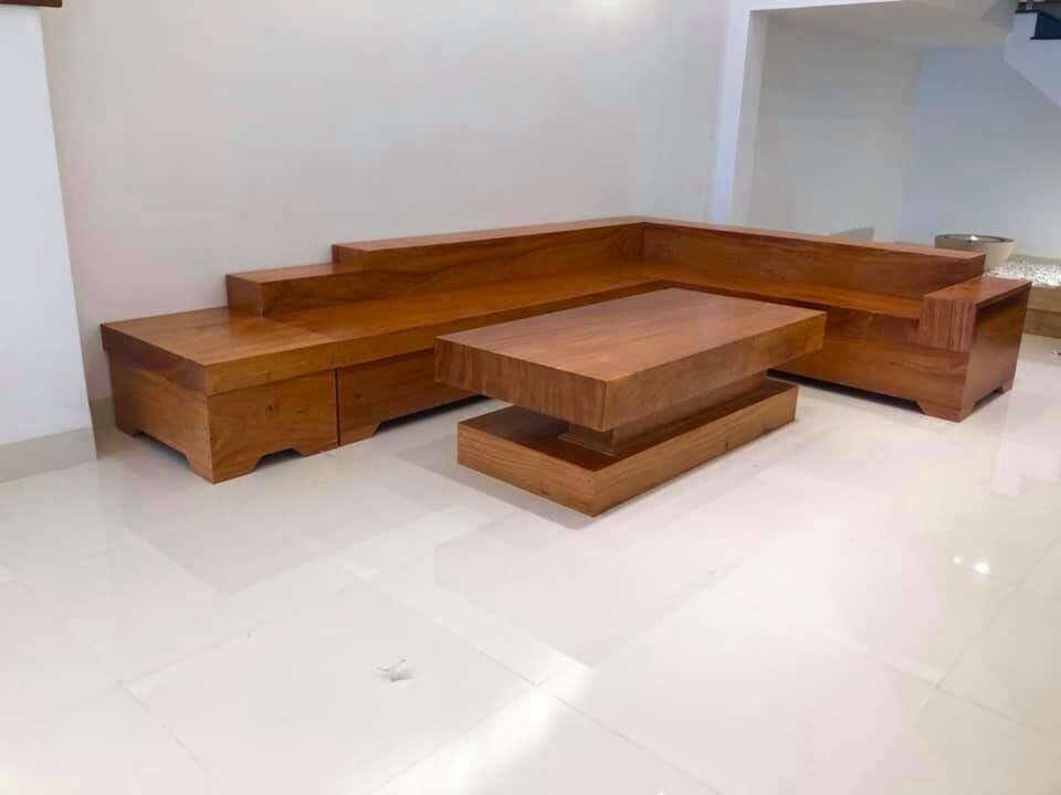 Sofa nguyên tấm gỗ Gõ Đỏ
