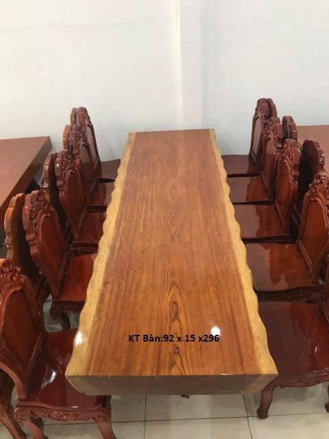Bộ bàn gỗ Cẩm nguyên khối, ghế gỗ Louis Gõ đỏ
