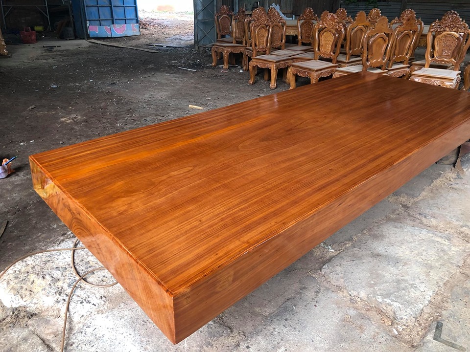 Mặt bàn gỗ nguyên khối Gõ Đỏ