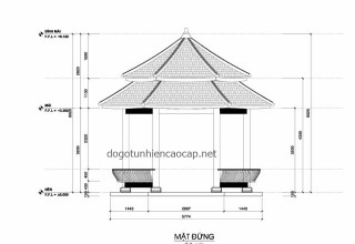 Bản vẽ thiết kế nhà gỗ lục giác