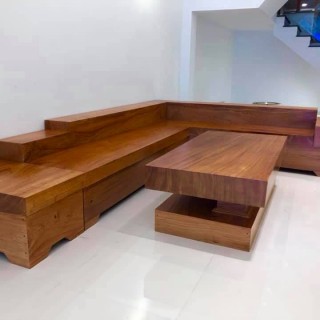 Sofa nguyên tấm gỗ Gõ Đỏ