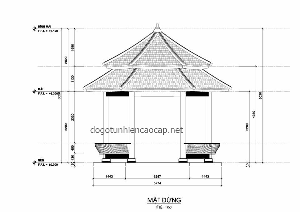 Bản vẽ thiết kế nhà gỗ lục giác